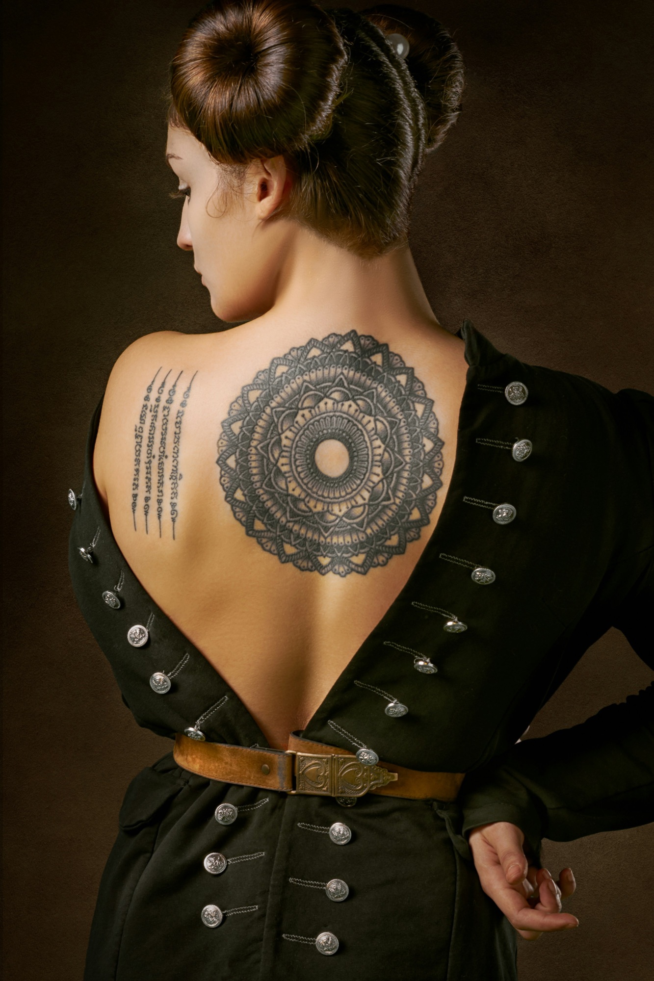 Large mandala back tattoo