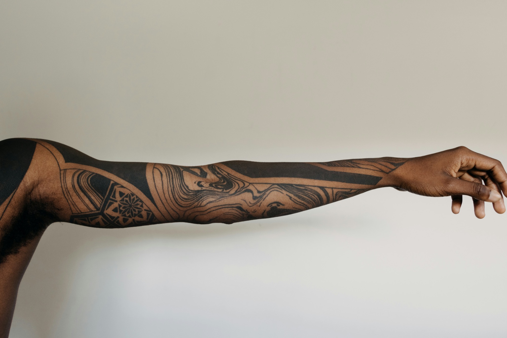 Blackwork full sleeve tattoo