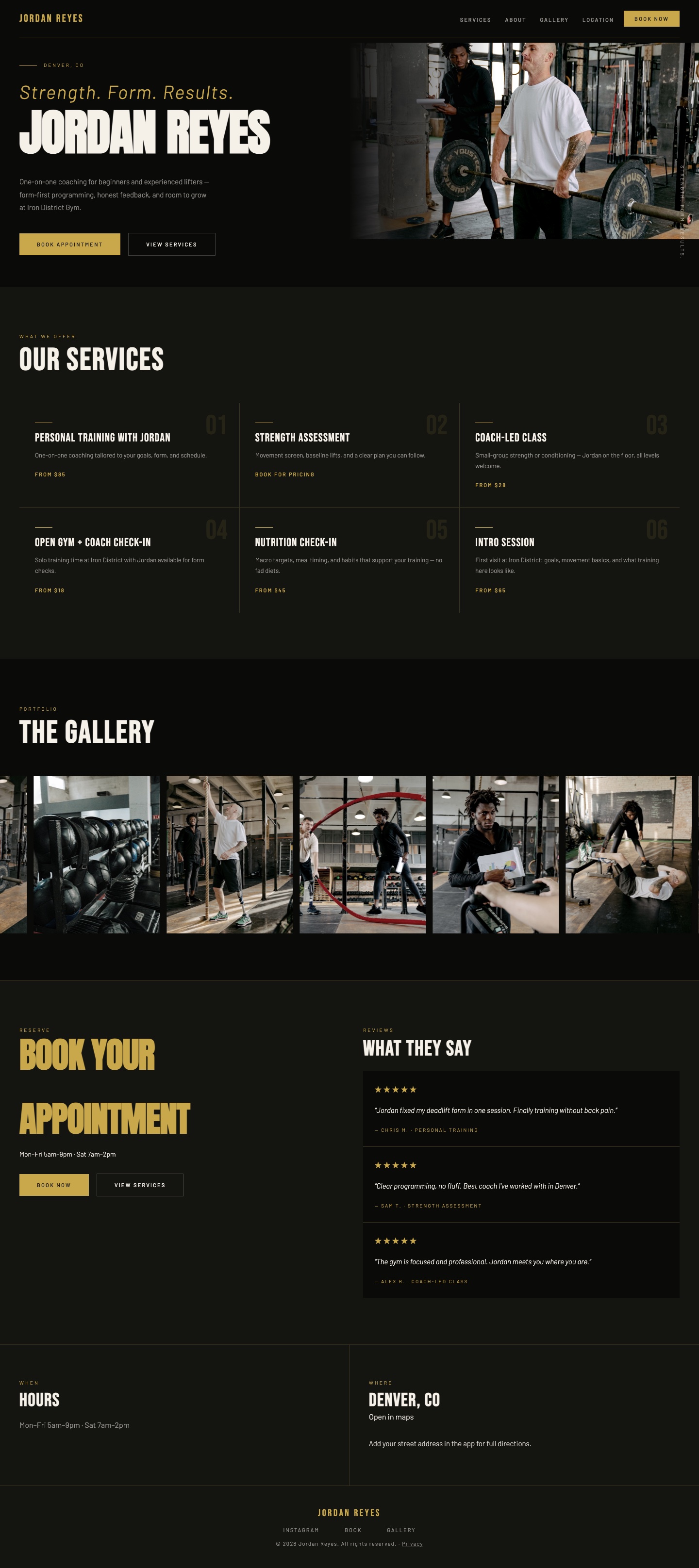 Blade template — personal trainer home page