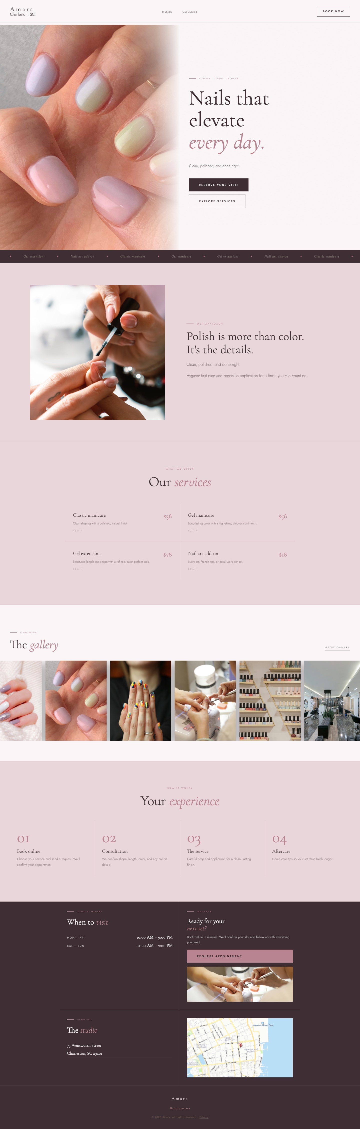 Studio 12 template — nail salon home page